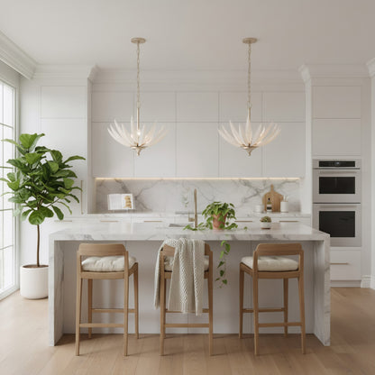 Varaluz Zanara 3 Light Pendant, Gold Dust/White
