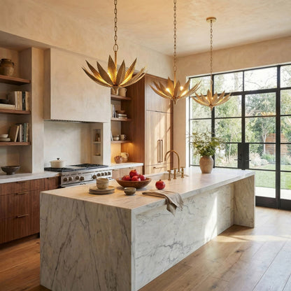 Varaluz Zanara 6 Light Pendant, Brass Kisser/Gold