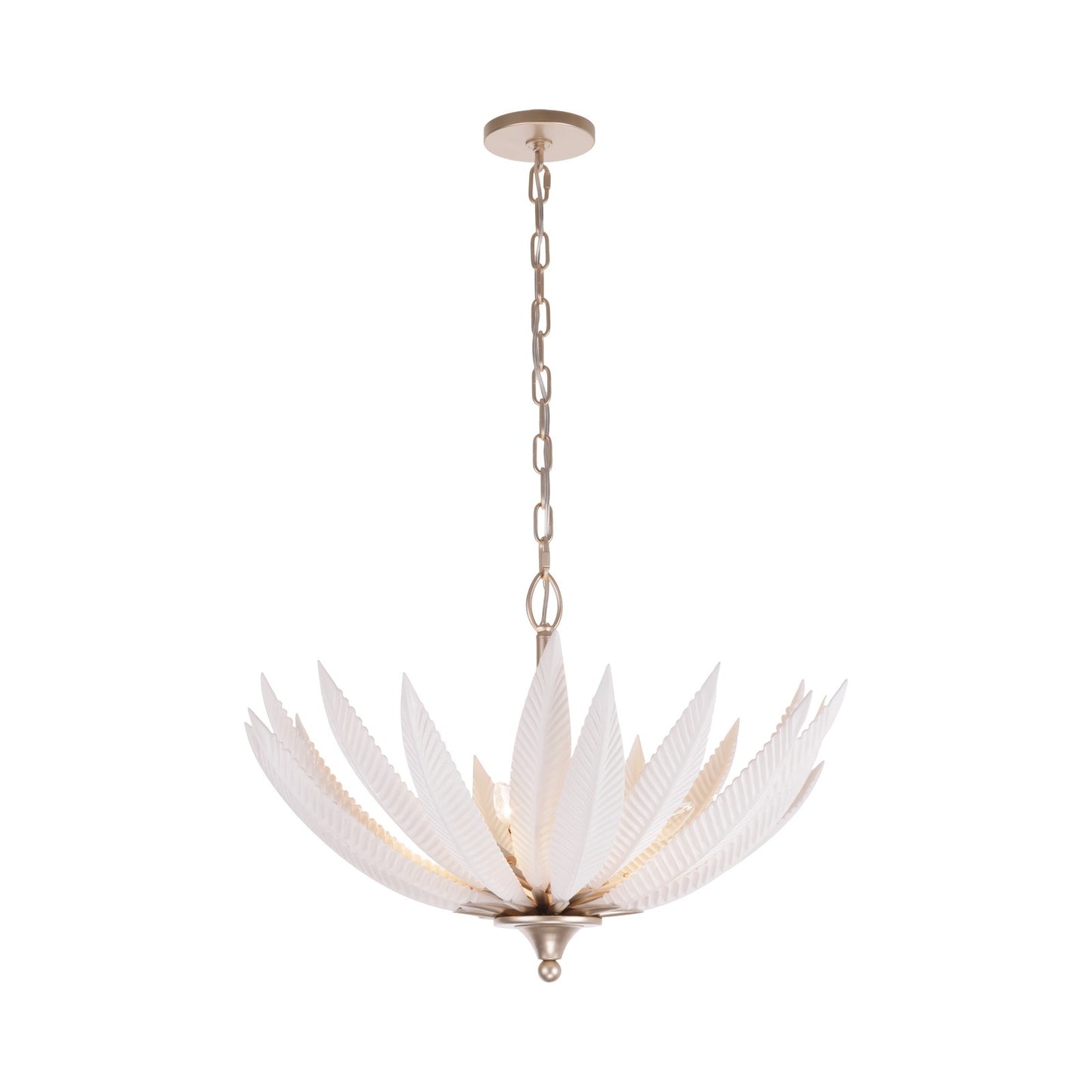 Varaluz Zanara 6 Light Pendant, Gold Dust/White