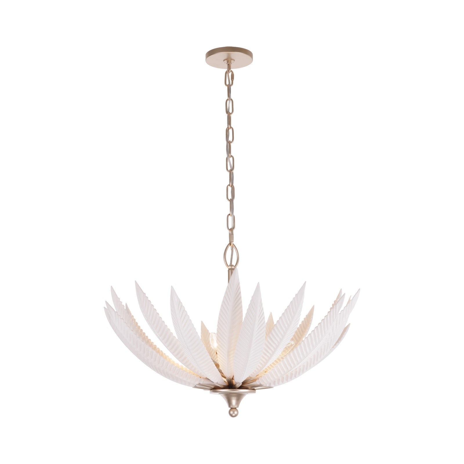Varaluz Zanara 6 Light Pendant, Gold Dust/White