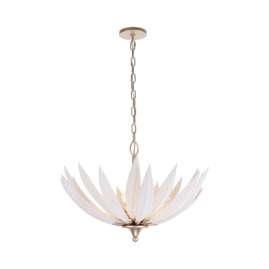 Varaluz Zanara 6 Light Pendant, Gold Dust/White