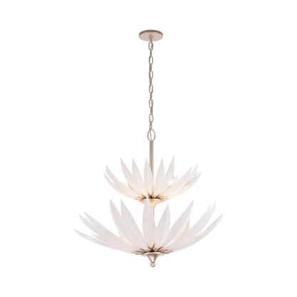 Varaluz Zanara 9 Light Pendant, Gold Dust/White