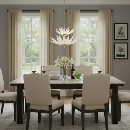 Varaluz Zanara 9 Light Pendant, Gold Dust/White