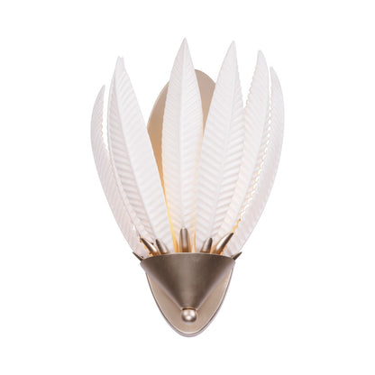 Varaluz Zanara 1 Light Wall Sconce, Gold Dust/White