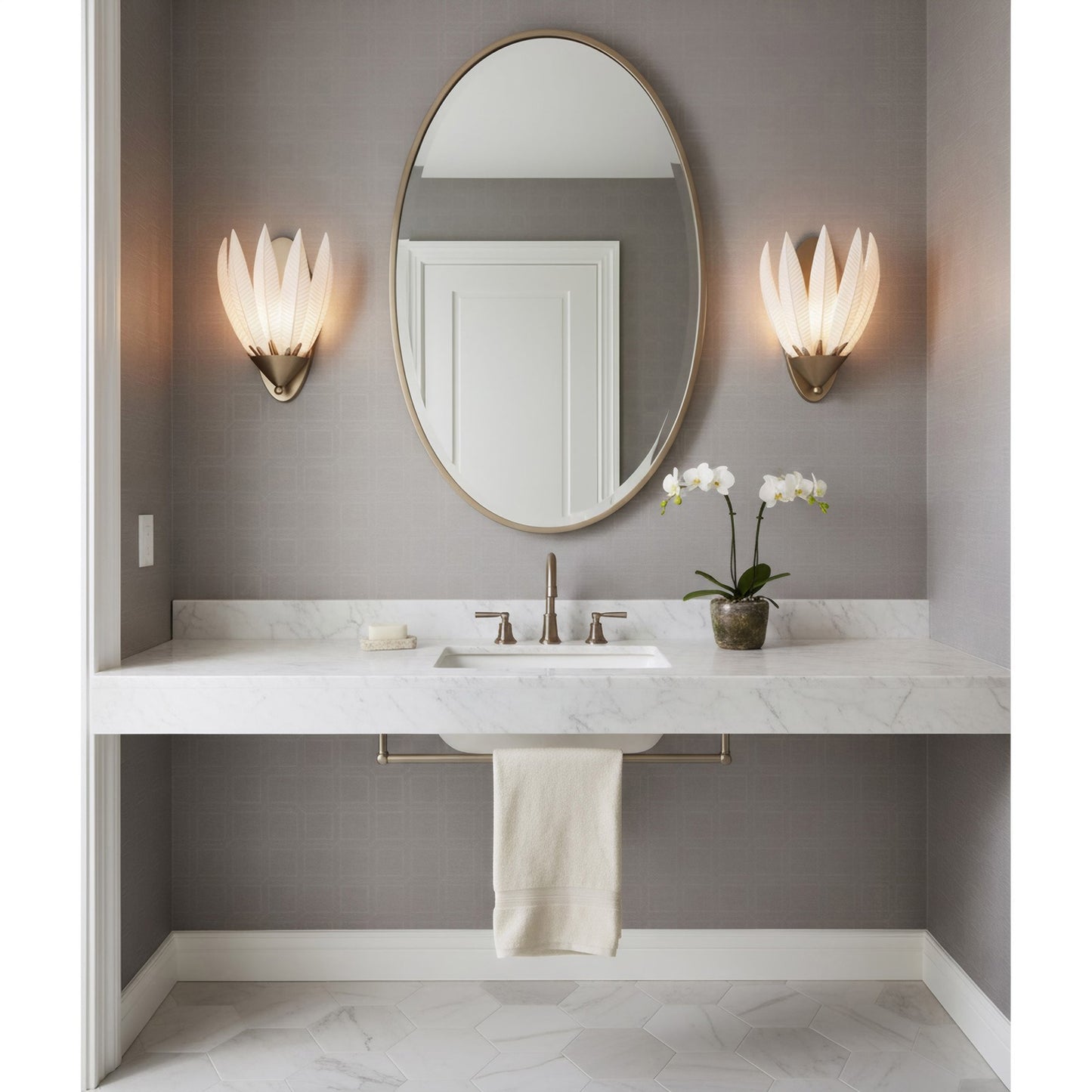 Varaluz Zanara 1 Light Wall Sconce, Gold Dust/White