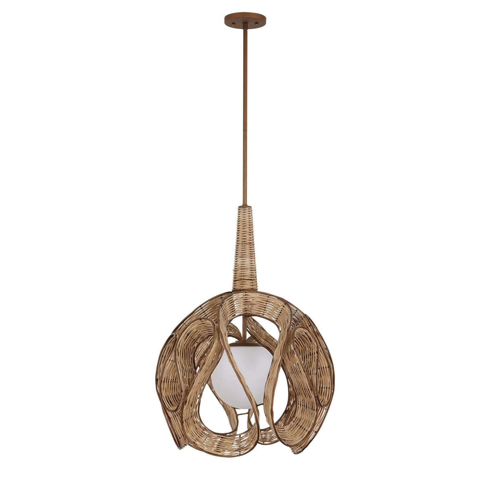 Varaluz Swaylo 1 Light 24"W Pendant, Hammered Ore/White