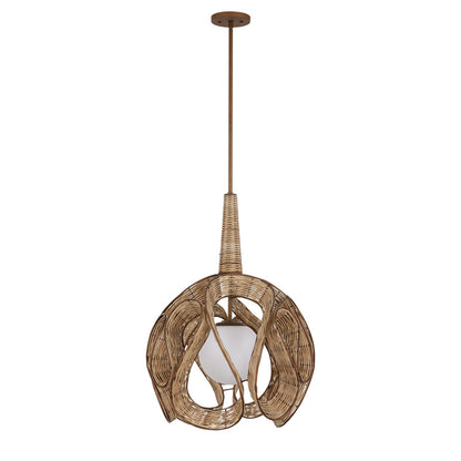 Varaluz Swaylo 1 Light 24"W Pendant, Hammered Ore/White