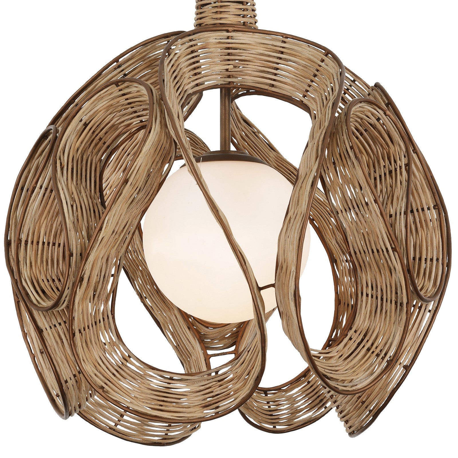 Varaluz Swaylo 1 Light 24"W Pendant, Hammered Ore/White
