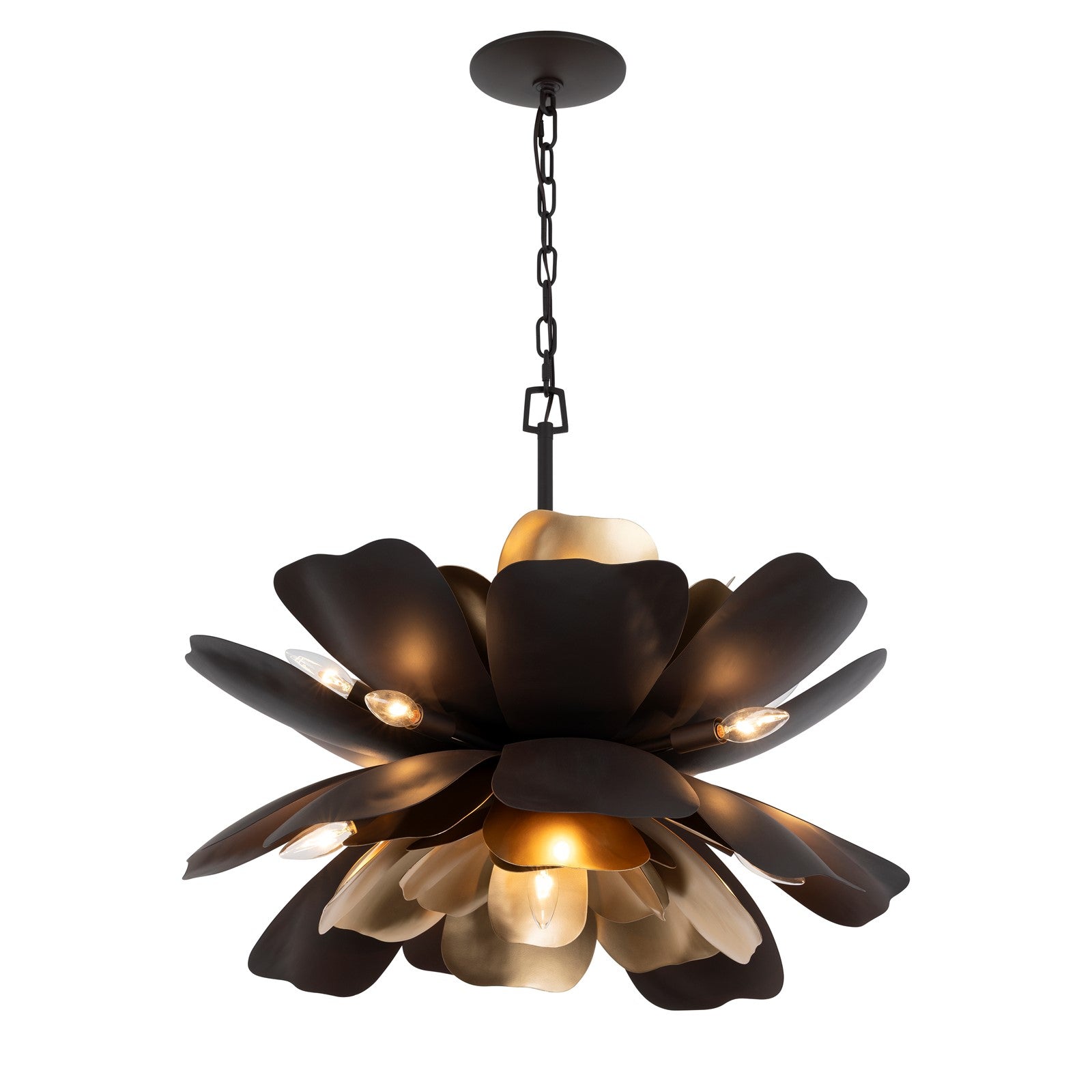 Varaluz Botanic Panic 13Lt 36"W Pendant, Dark Bronze/French Gold