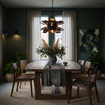Varaluz Botanic Panic 13Lt 36"W Pendant, Dark Bronze/French Gold