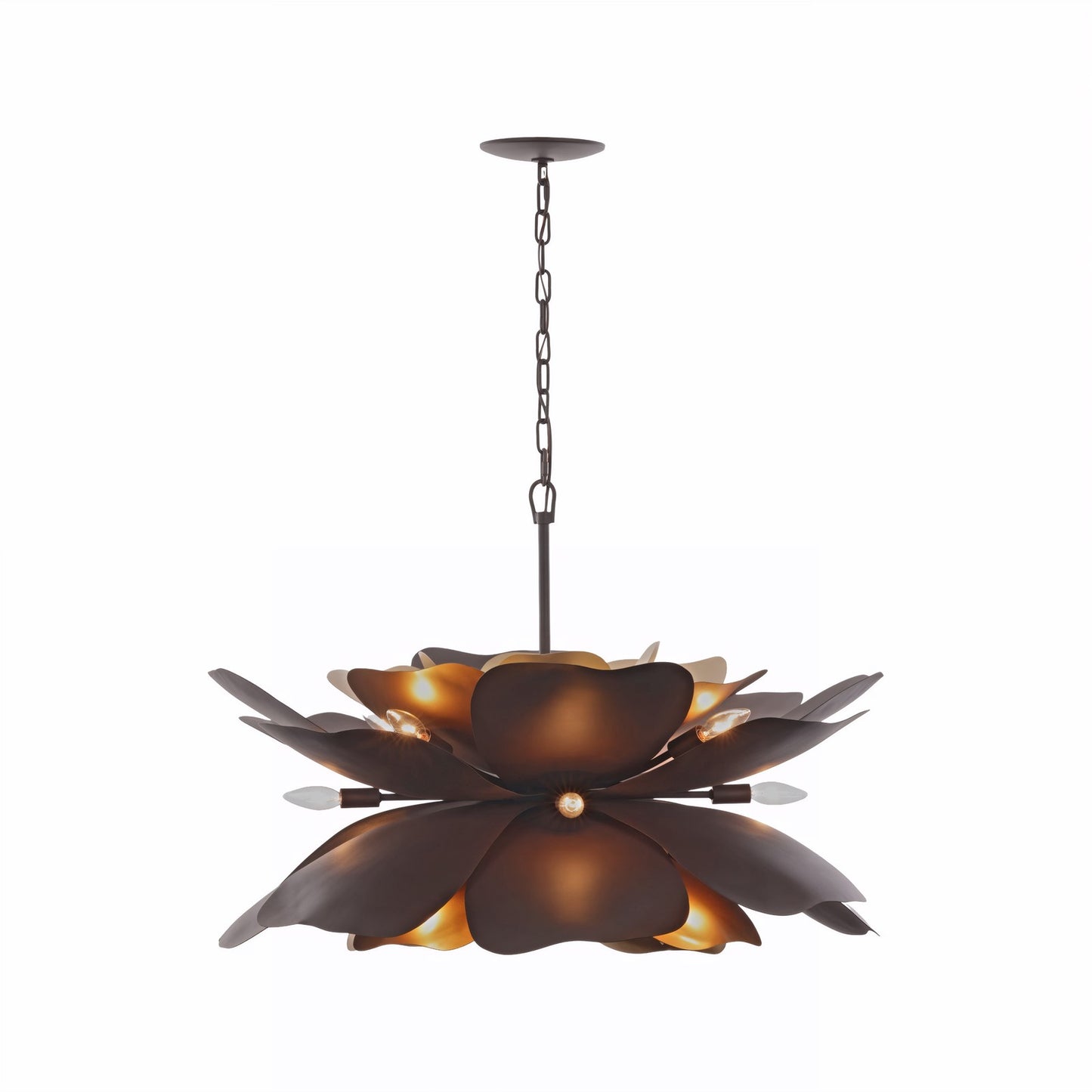 Varaluz Botanic Panic 13Lt 28'W Pendant, Dark Bronze/French Gold