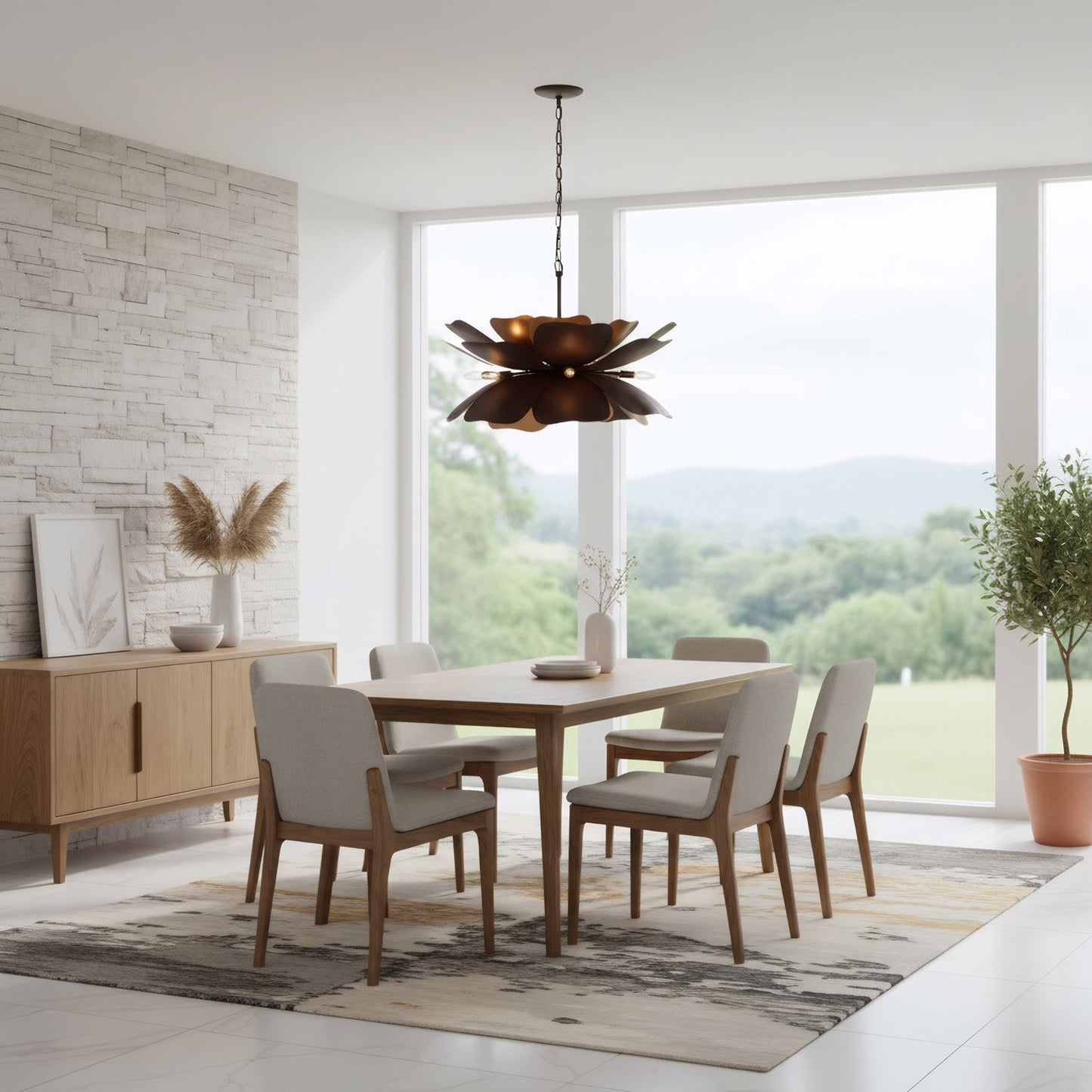 Varaluz Botanic Panic 13Lt 28'W Pendant, Dark Bronze/French Gold