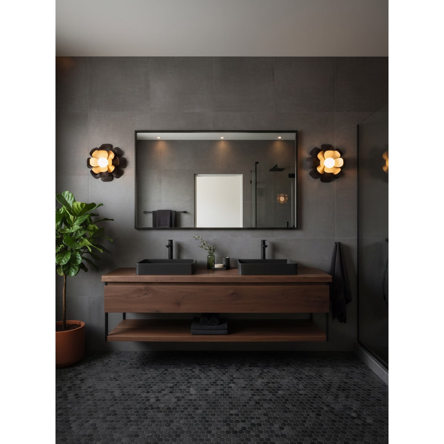 Varaluz Botanic Panic 1Lt Flush-Mount, Dark Bronze/French Gold