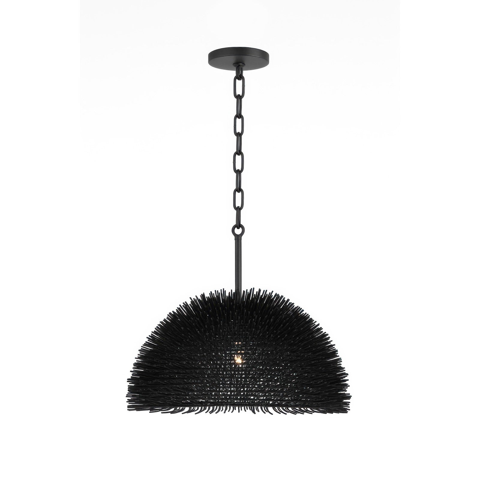 Varaluz Urchin 1 Light Dome Pendant, Black/Black