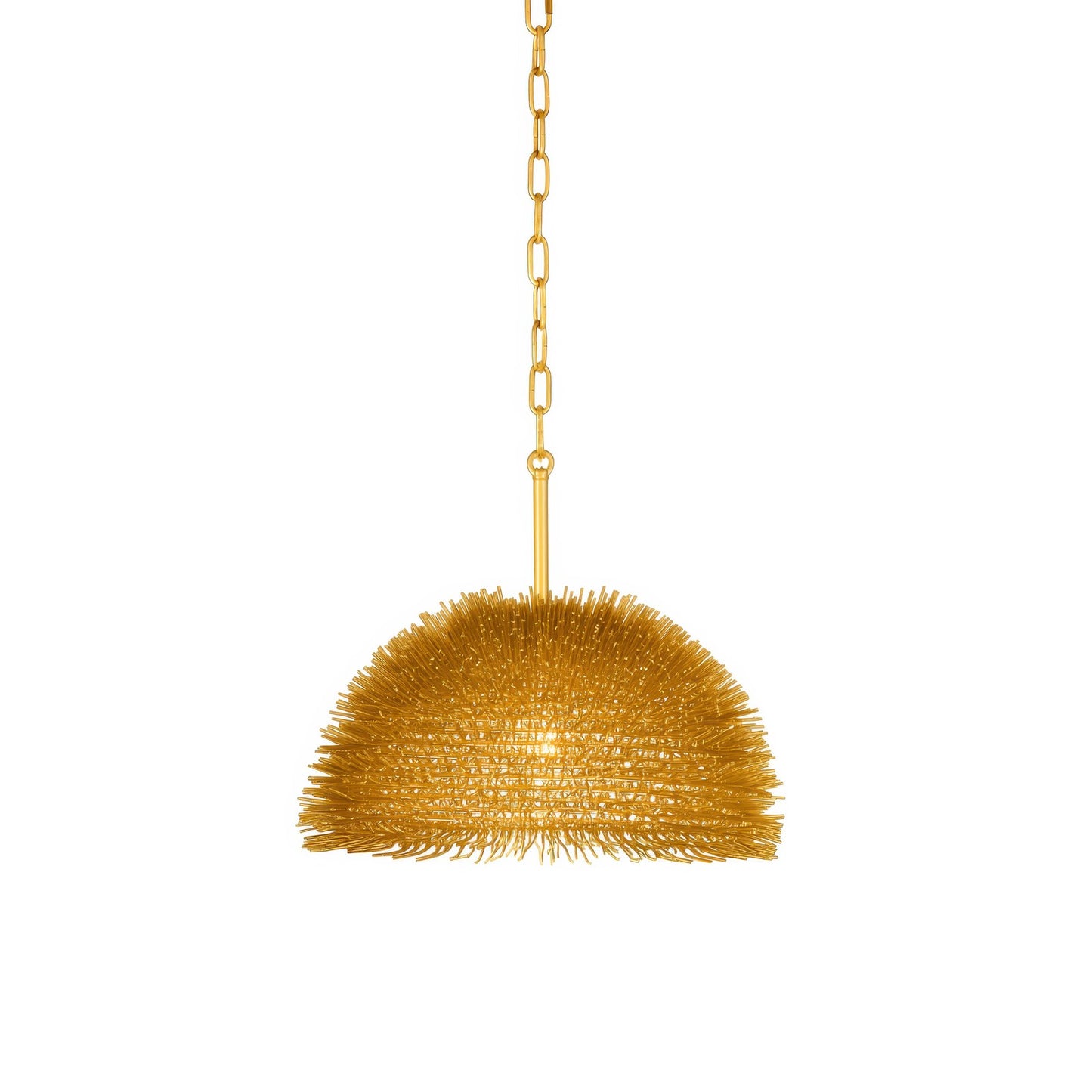 Varaluz Urchin 1 Light Dome Pendant, Gold/Gold
