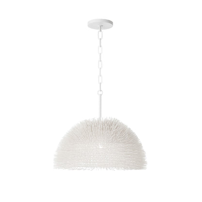 Varaluz Urchin 1 Light Dome Pendant, White/White