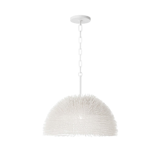 Varaluz Urchin 1 Light Dome Pendant, White/White