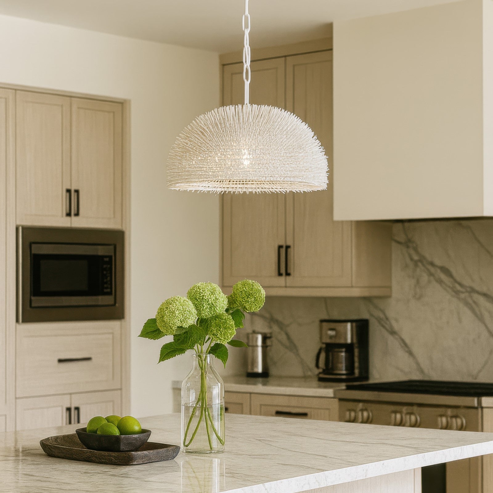 Varaluz Urchin 1 Light Dome Pendant, White/White
