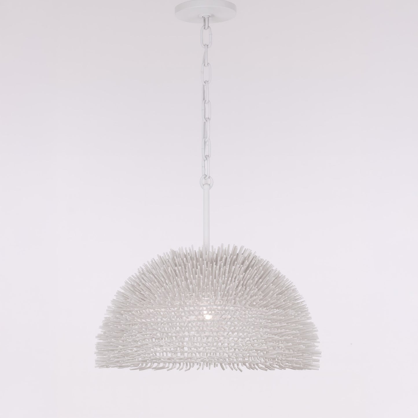 Varaluz Urchin 1 Light Dome Pendant, White/White