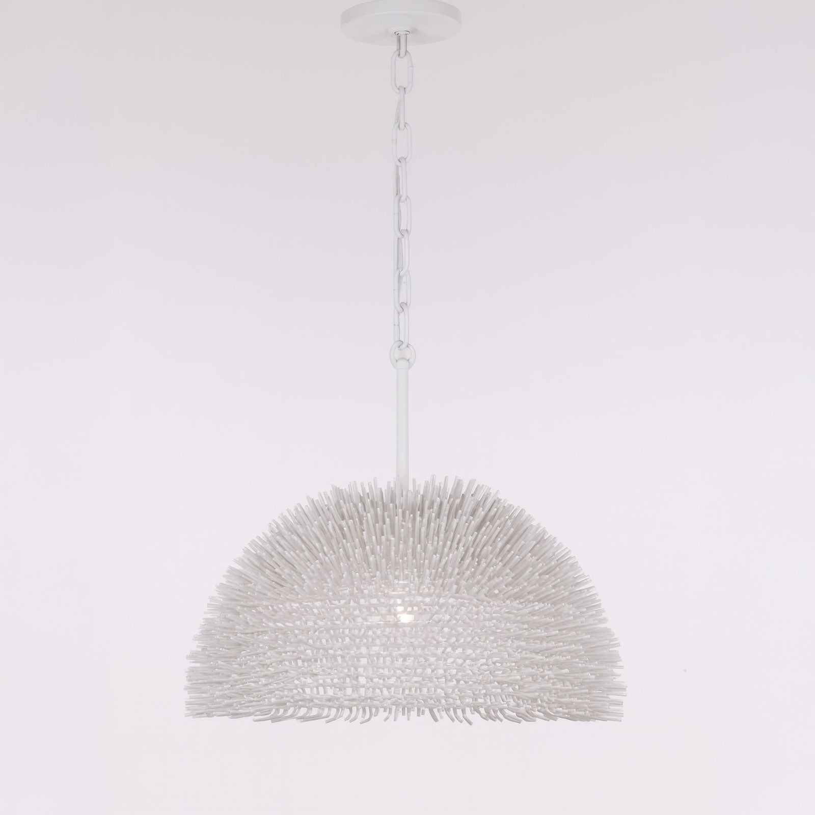Varaluz Urchin 1 Light Dome Pendant, White/White