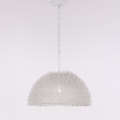 Varaluz Urchin 1 Light Dome Pendant, White/White
