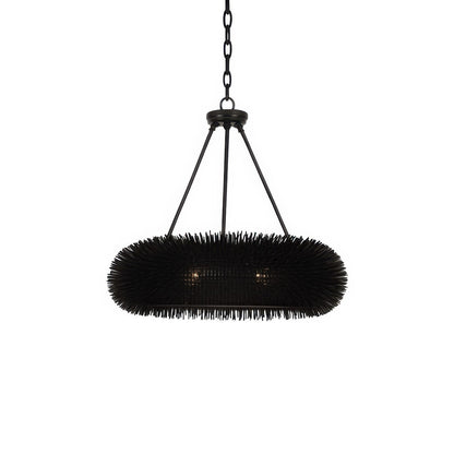 Varaluz Urchin 6 Light Pendant, Black/Black