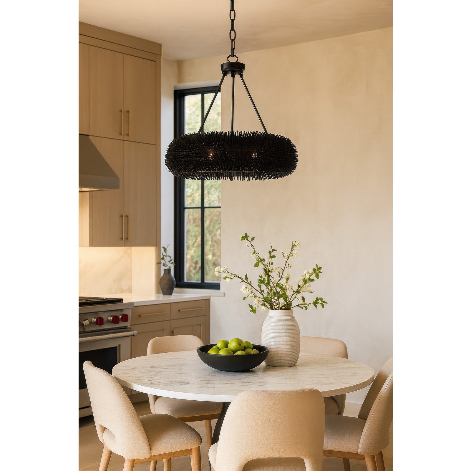 Varaluz Urchin 6 Light Pendant, Black/Black