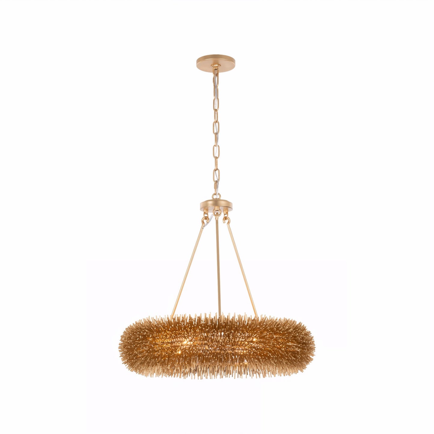 Varaluz Urchin 24in 6-Light Pendant | Coastal Gold Steel and Gold Steel | Dining Room & Kitchen Island | 24 x 24 x 18 in | Model 569P06GO