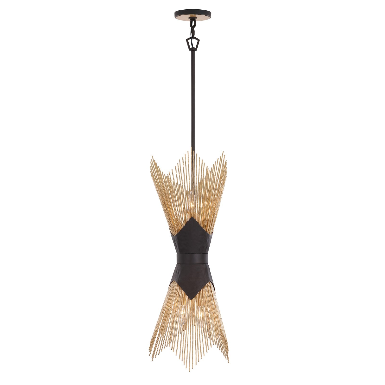 Varaluz Aristocrat 4 Light Pendant, Dark Bronze/French Gold/Gold