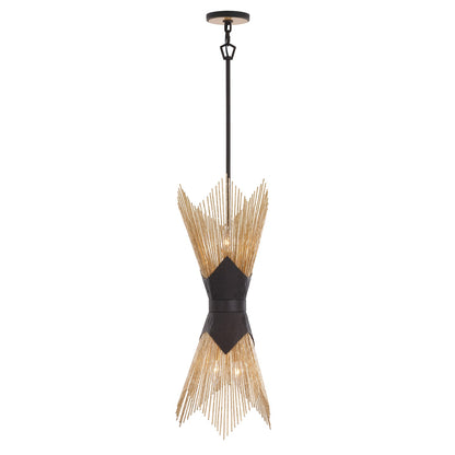 Varaluz Aristocrat 4 Light Pendant, Dark Bronze/French Gold/Gold