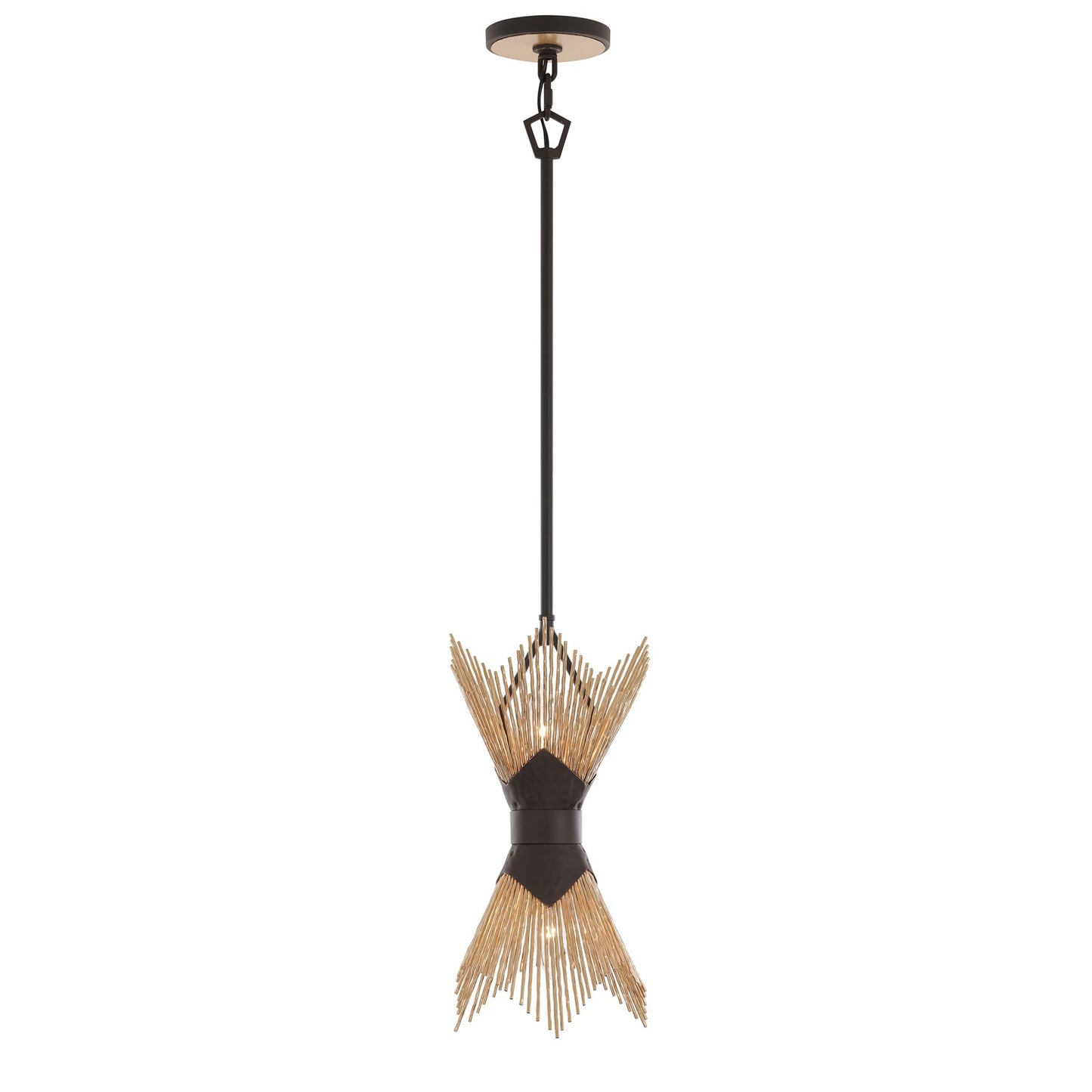 Varaluz Aristocrat 2 Light Pendant, Dark Bronze/French Gold/Gold