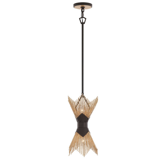 Varaluz Aristocrat 2 Light Pendant, Dark Bronze/French Gold/Gold