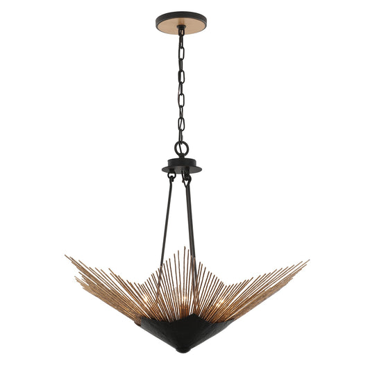 Varaluz Aristocrat 6 Light Pendant, Dark Bronze/French Gold/Gold
