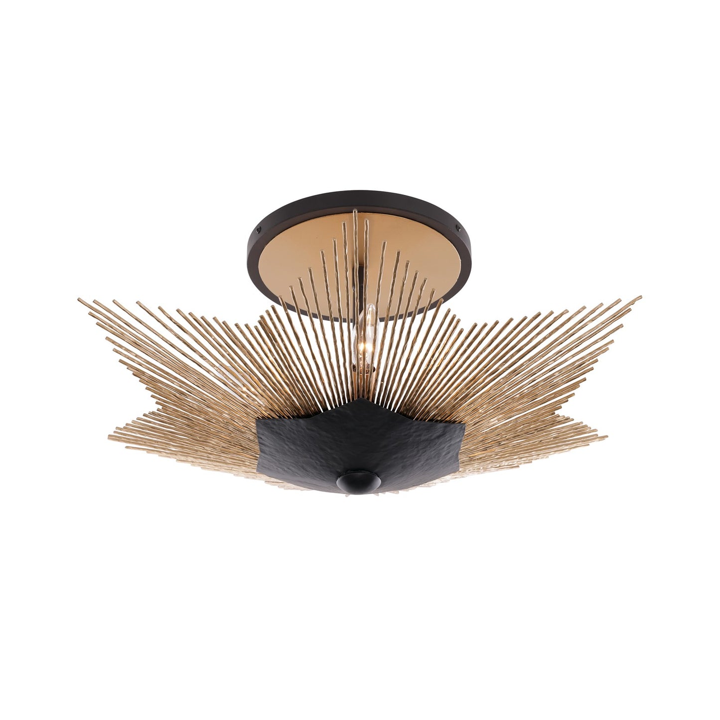 Varaluz Aristocrat 3 Light Semi-Flush, Dark Bronze/French Gold/Gold