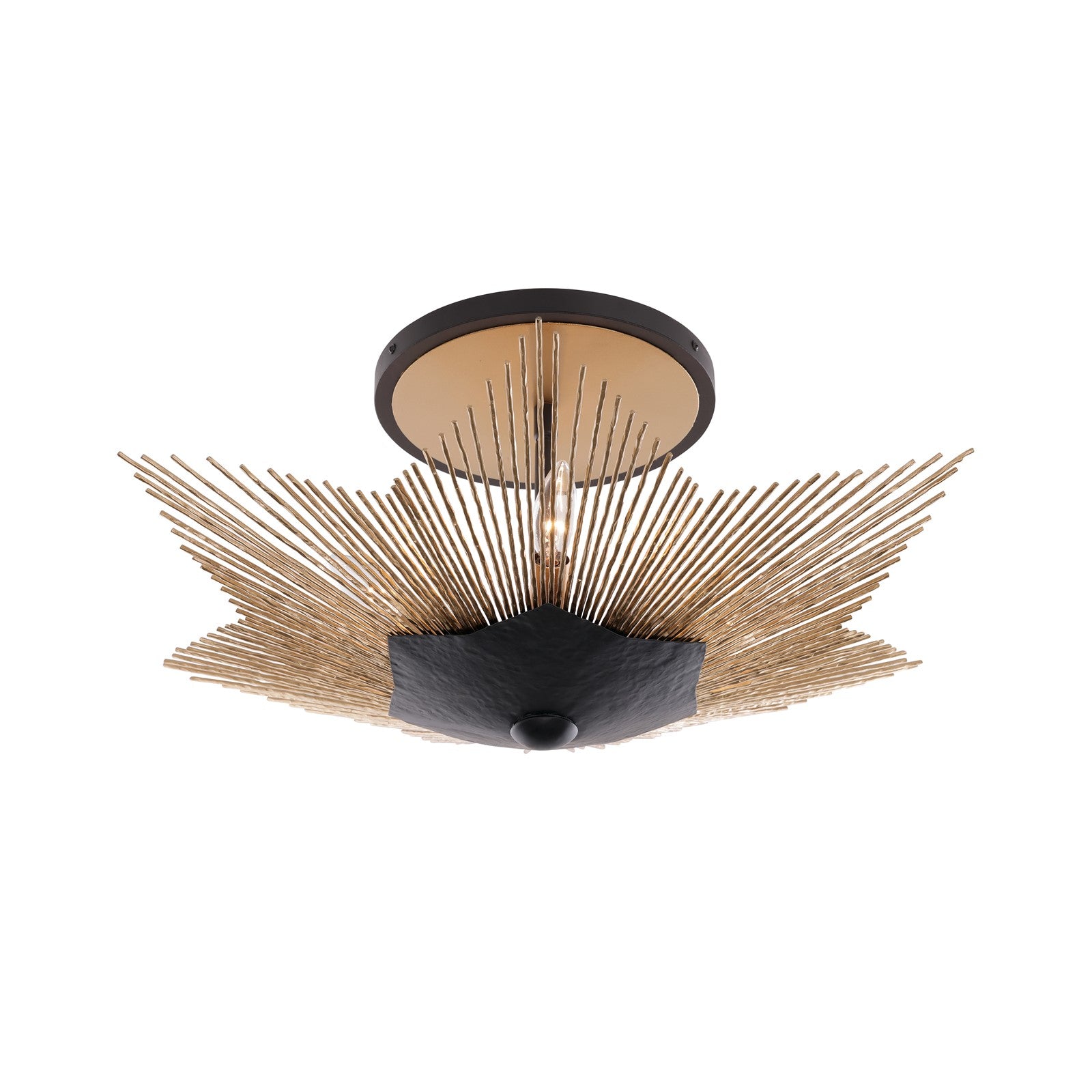 Varaluz Aristocrat 3 Light Semi-Flush, Dark Bronze/French Gold/Gold