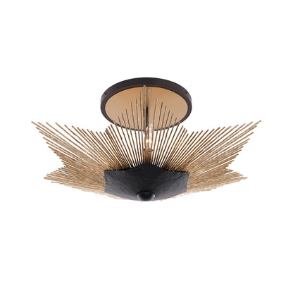 Varaluz Aristocrat 3 Light Semi-Flush, Dark Bronze/French Gold/Gold