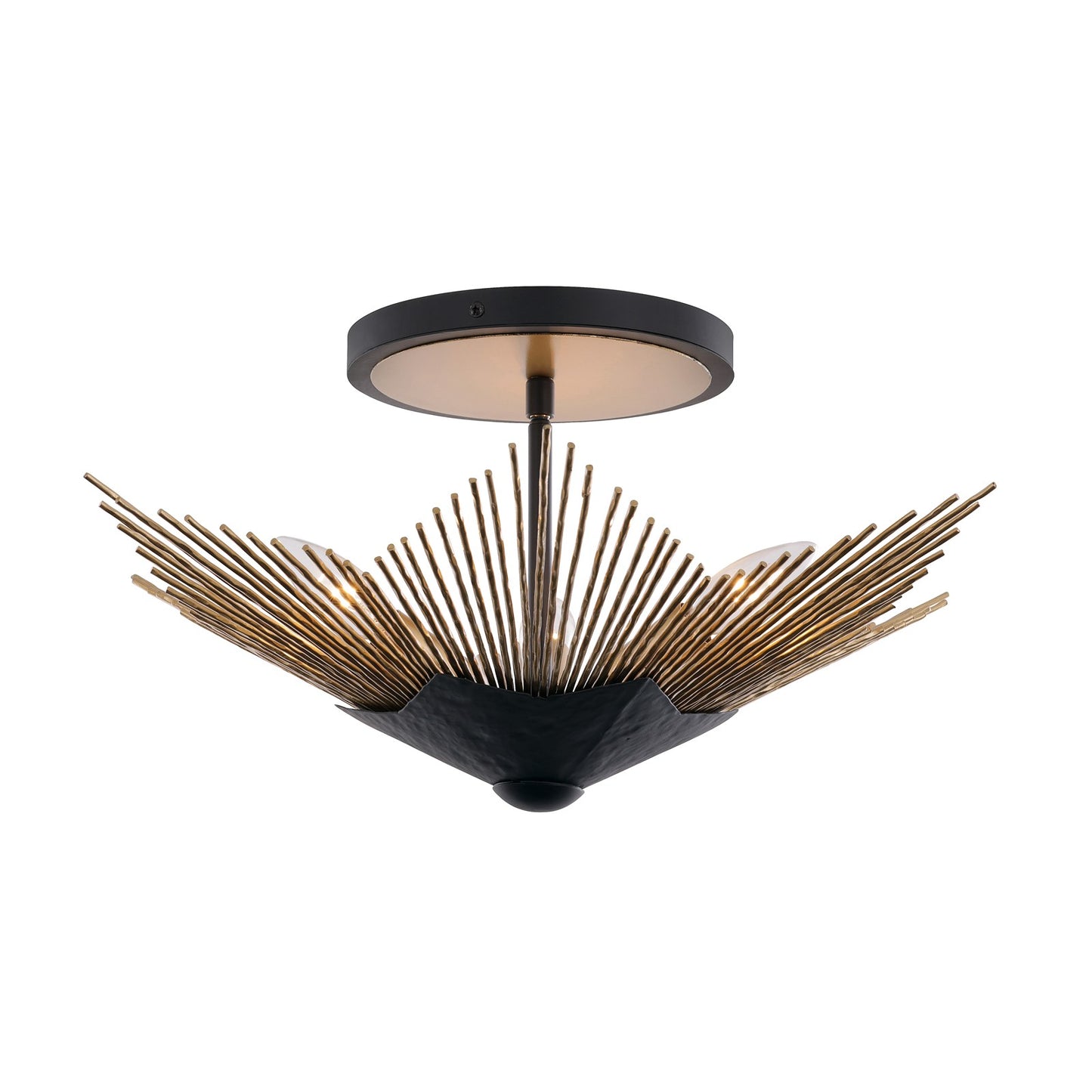Varaluz Aristocrat 4 Light Semi-Flush, Dark Bronze/French Gold/Gold