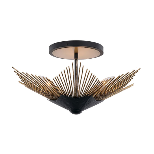 Varaluz Aristocrat 4 Light Semi-Flush, Dark Bronze/French Gold/Gold