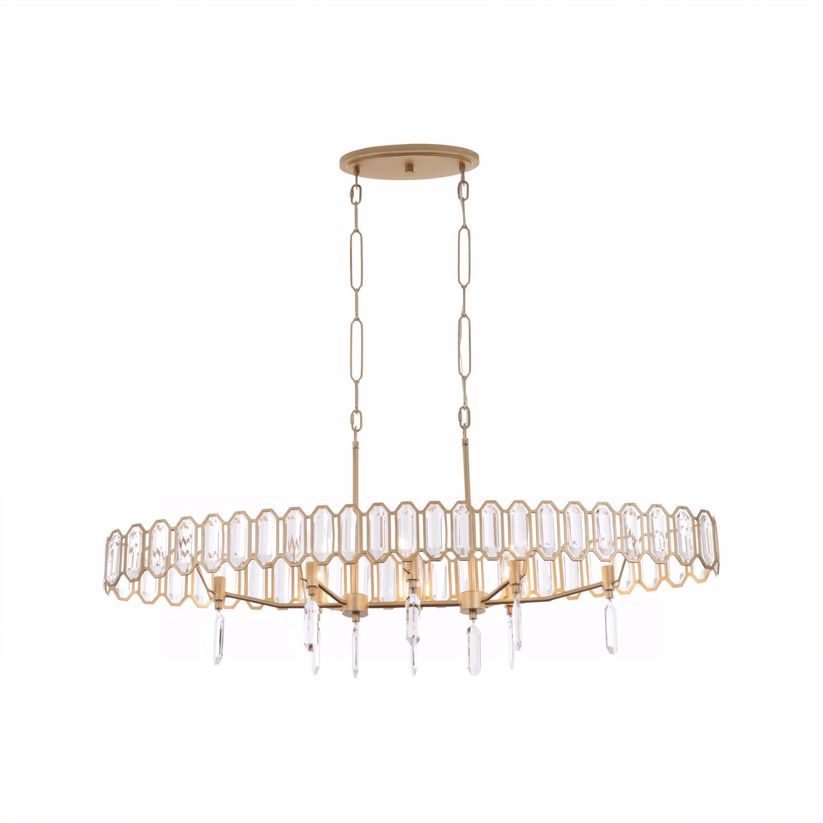 Varaluz Drama Club 8 Light Pendant, Brass Kisser/Clear