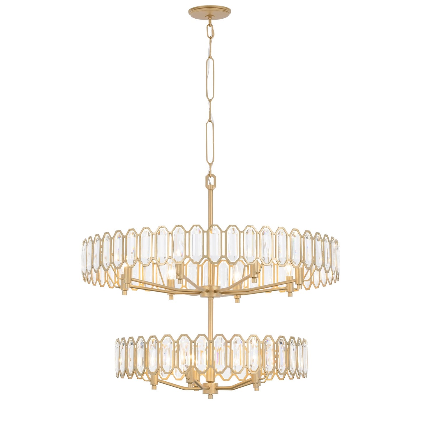 Varaluz Drama Club 13 Light Pendant, Brass Kisser/Clear