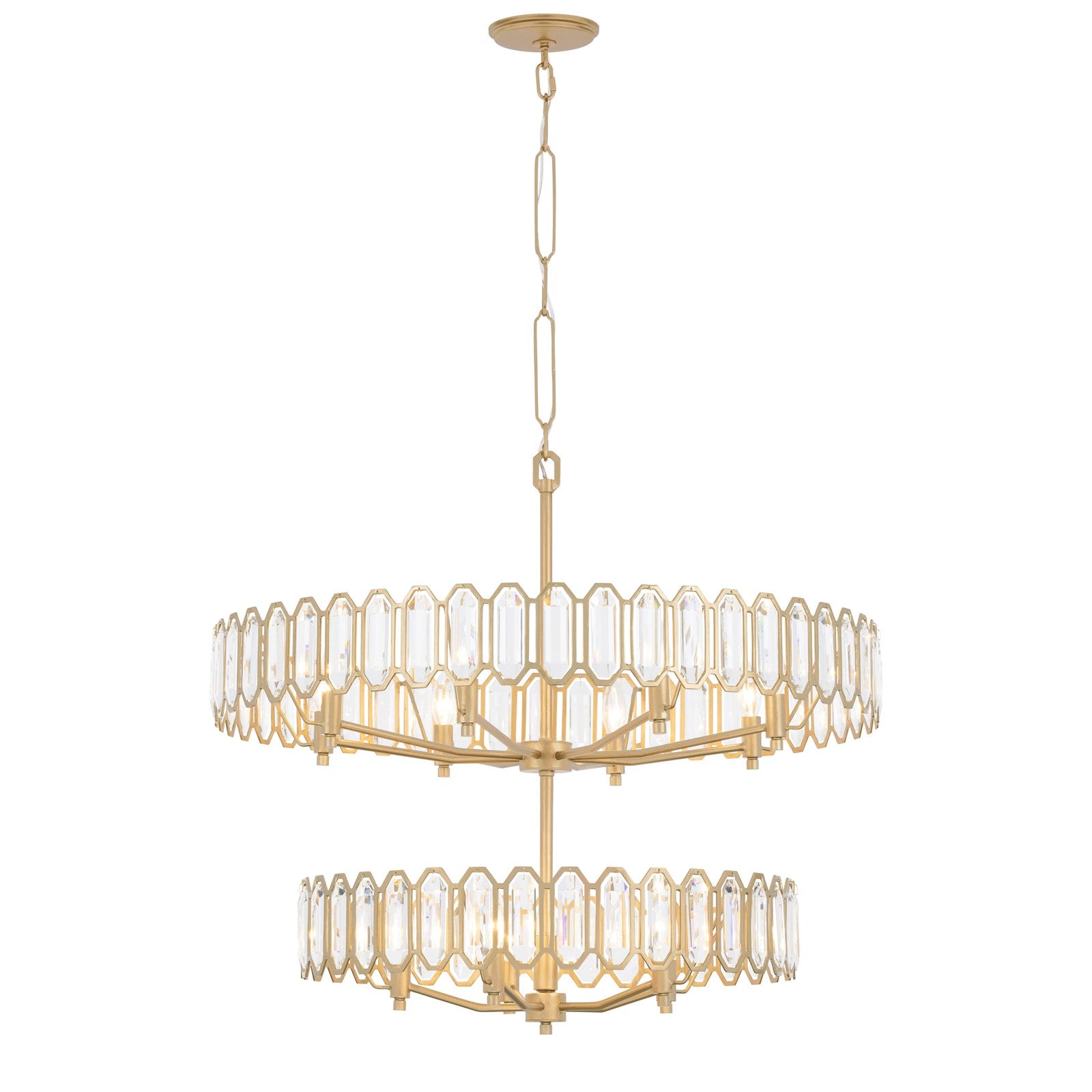Varaluz Drama Club 13 Light Pendant, Brass Kisser/Clear