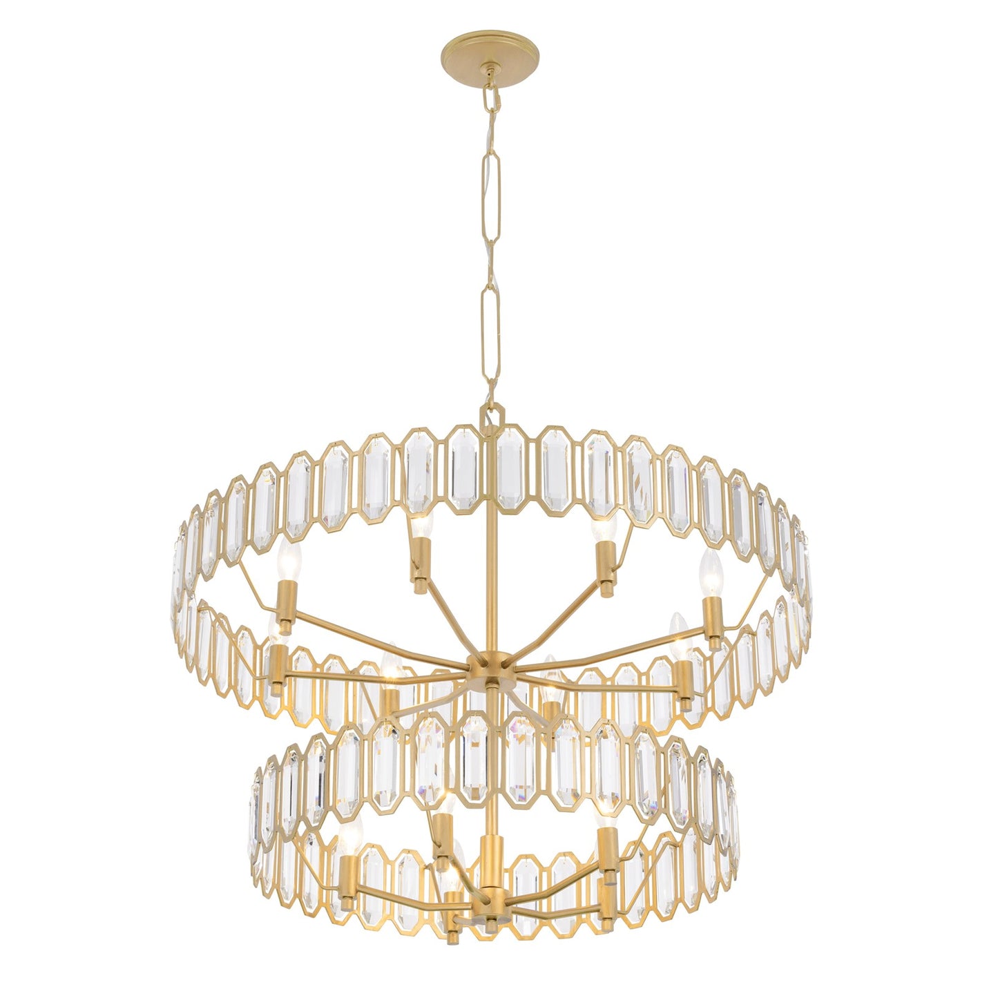 Varaluz Drama Club 13 Light Pendant, Brass Kisser/Clear