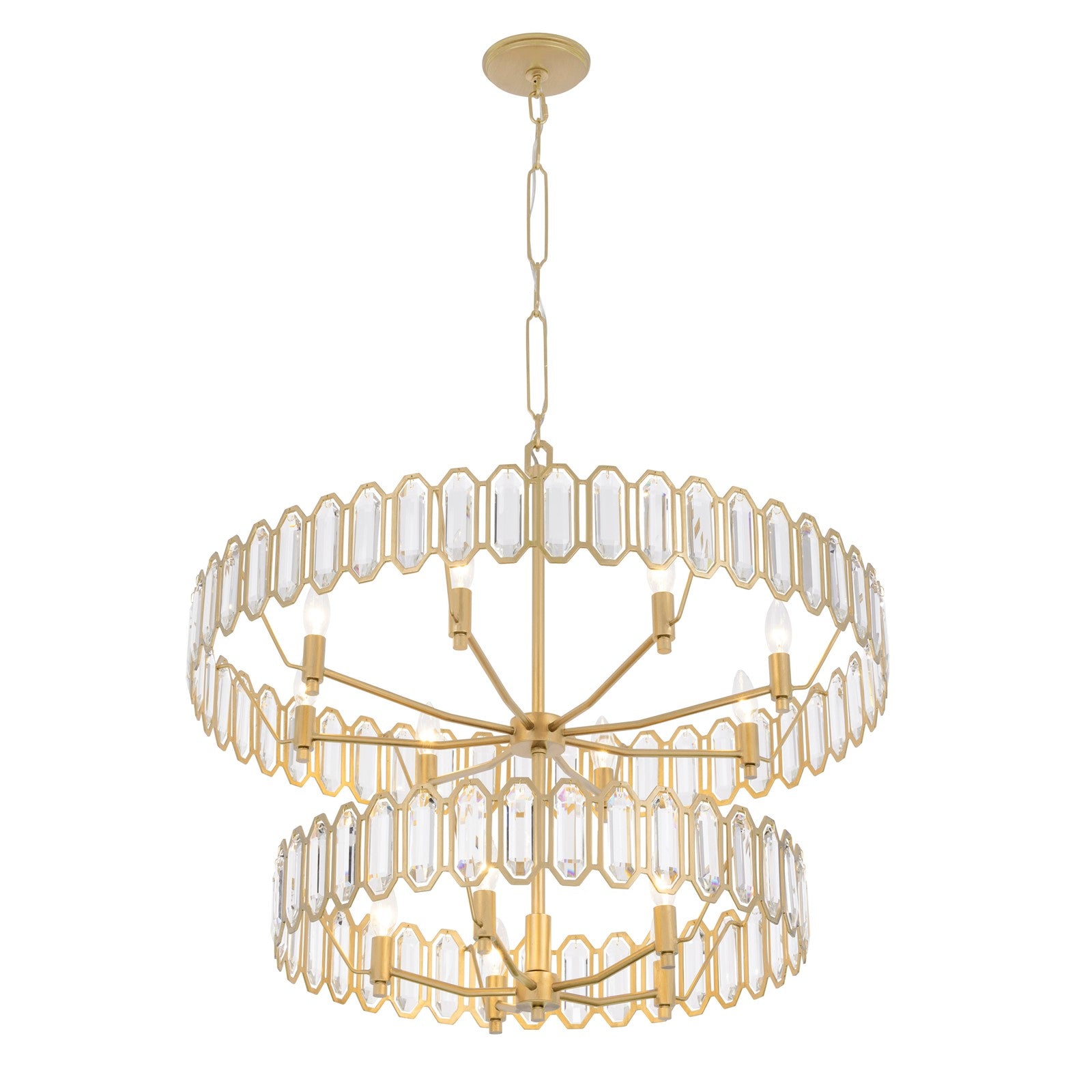 Varaluz Drama Club 13 Light Pendant, Brass Kisser/Clear