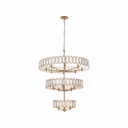 Varaluz Drama Club 16 Light Pendant, Brass Kisser/Clear