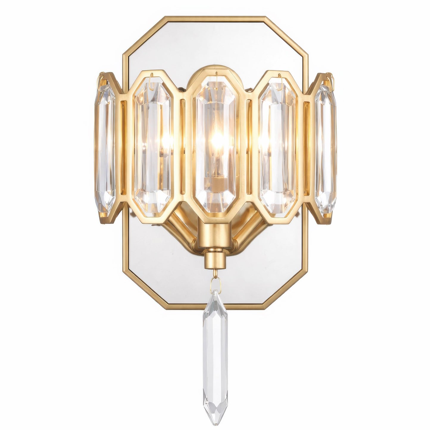 Varaluz Drama Club 1 Light Wall Sconce, Brass Kisser/Clear
