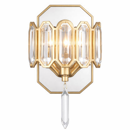 Varaluz Drama Club 1 Light Wall Sconce, Brass Kisser/Clear
