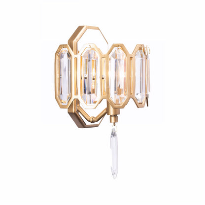 Varaluz Drama Club 1 Light Wall Sconce, Brass Kisser/Clear