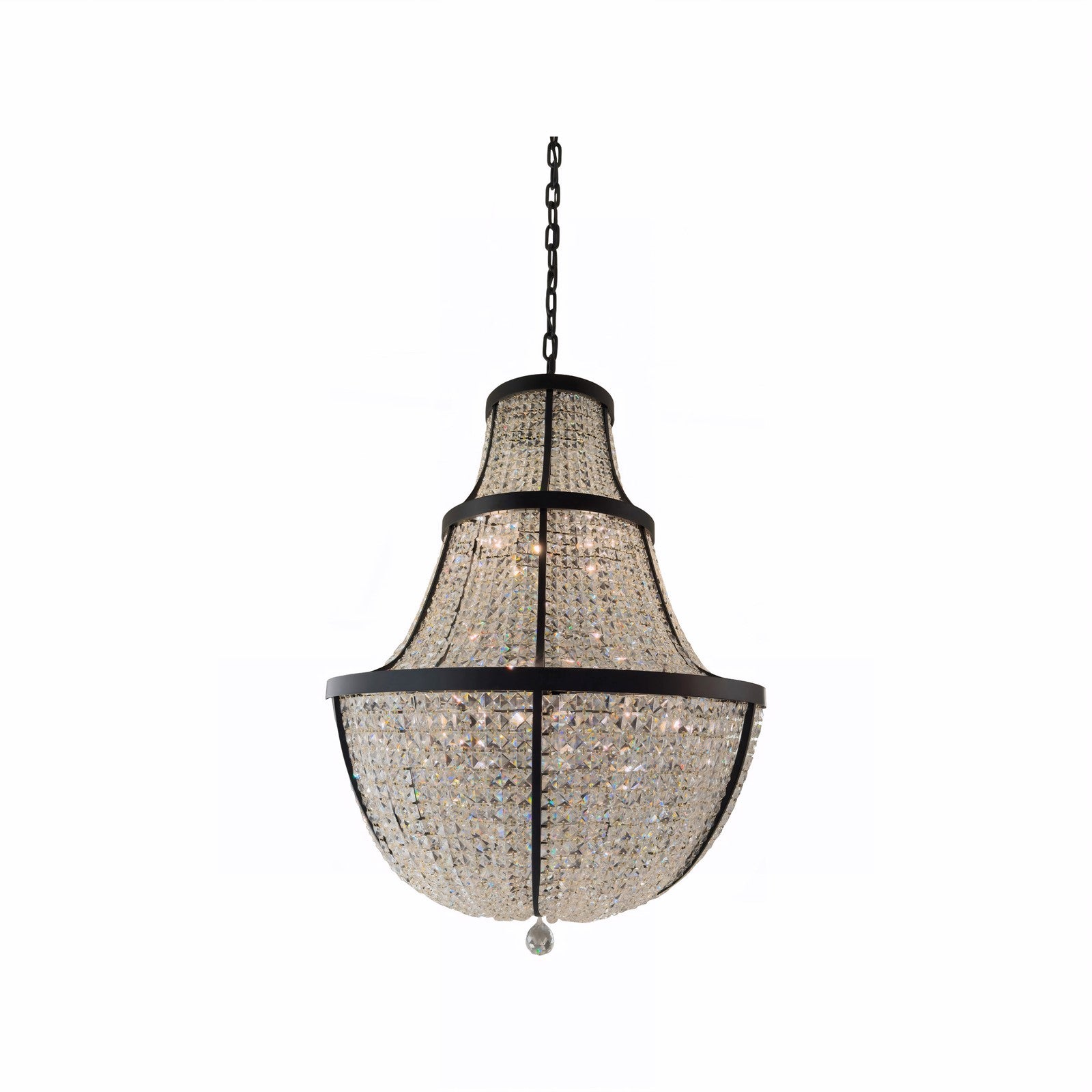 Varaluz Crystal Baller 12 Light Pendant, Heritage Black/Clear