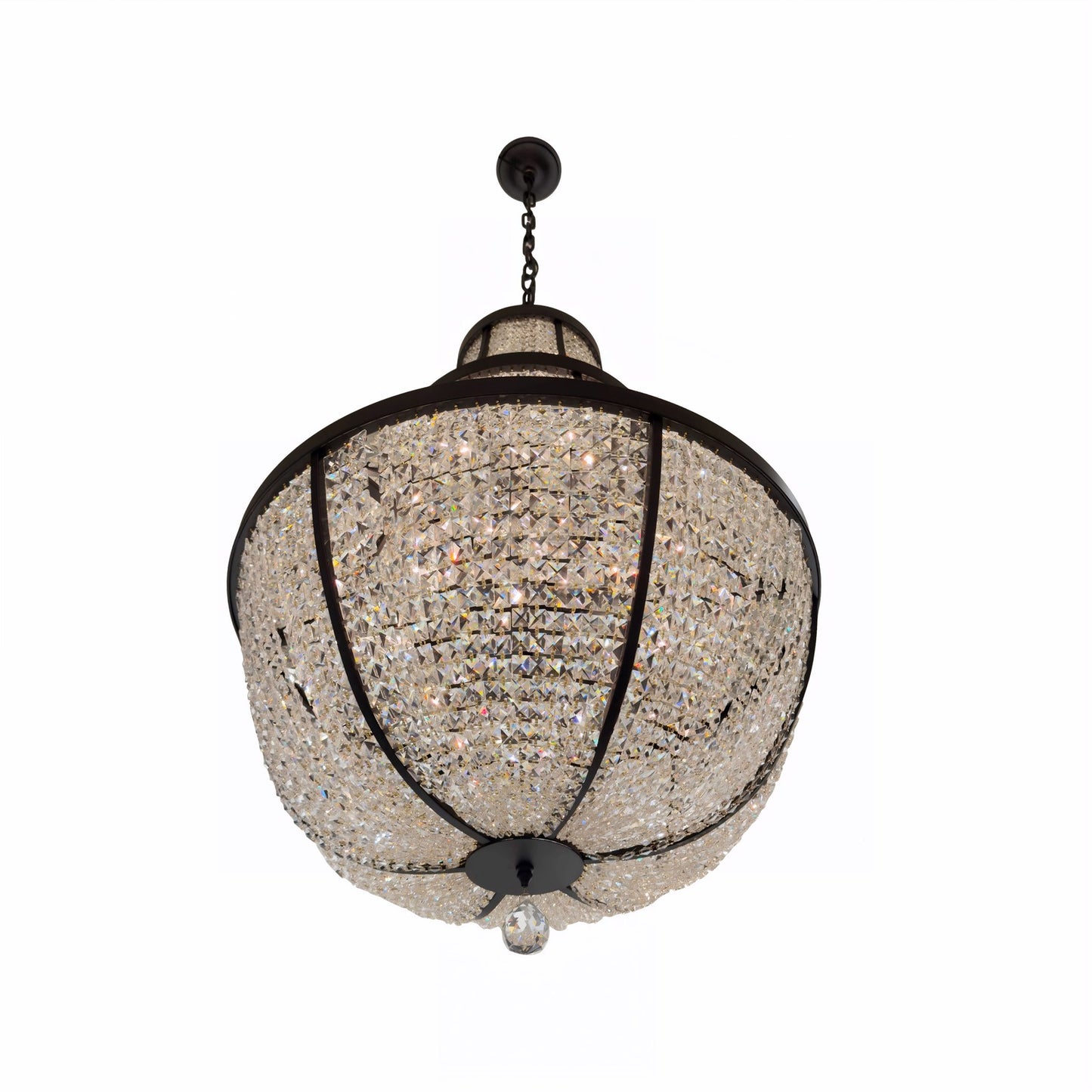 Varaluz Crystal Baller 12 Light Pendant, Heritage Black/Clear