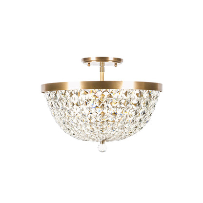 Varaluz Crystal Baller 3 Light Semi-Flush, Antique Bronze/Clear